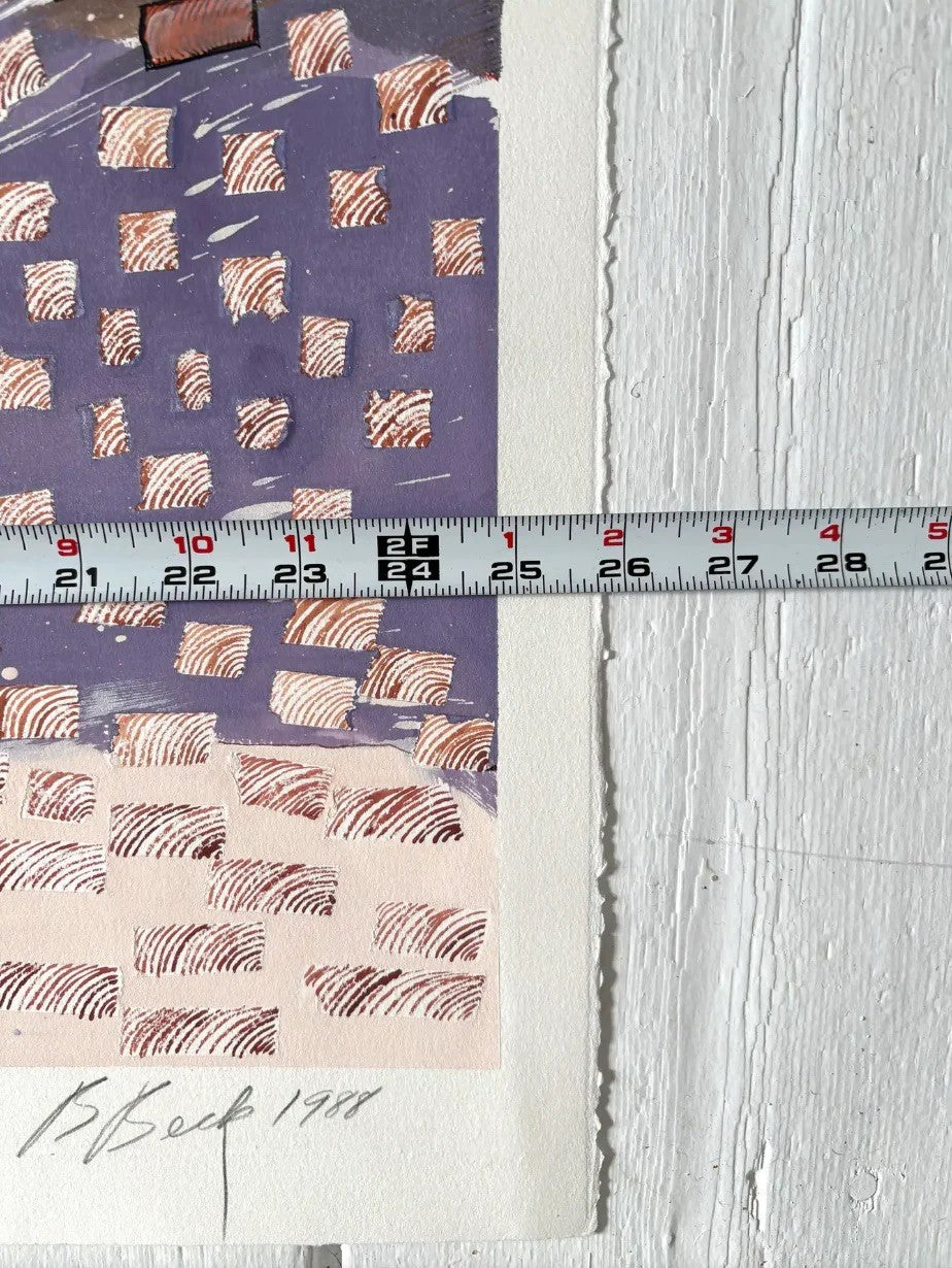 Barbara Beck 1988 Pintura abstracta sobre papel