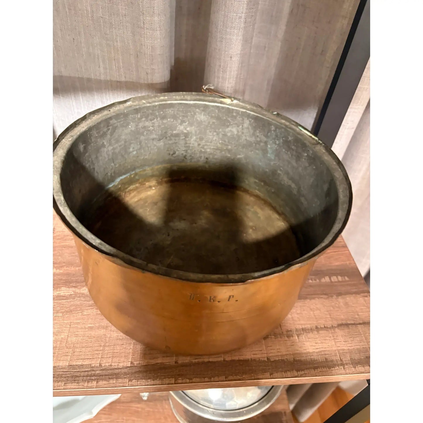 19th Century Copper Pot or Ice Bucket With Greek Fraternity Letters