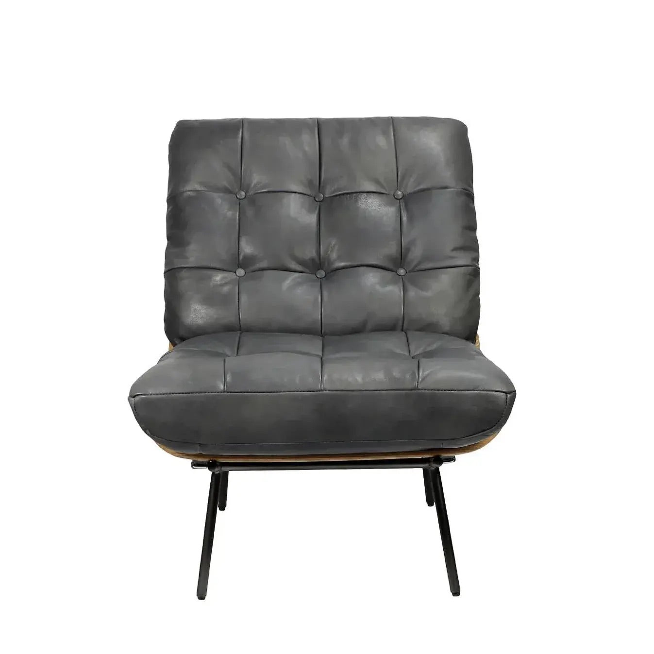 Leather and Wood Mid Century Style Langdon Chair, by Matthew Izzo Home