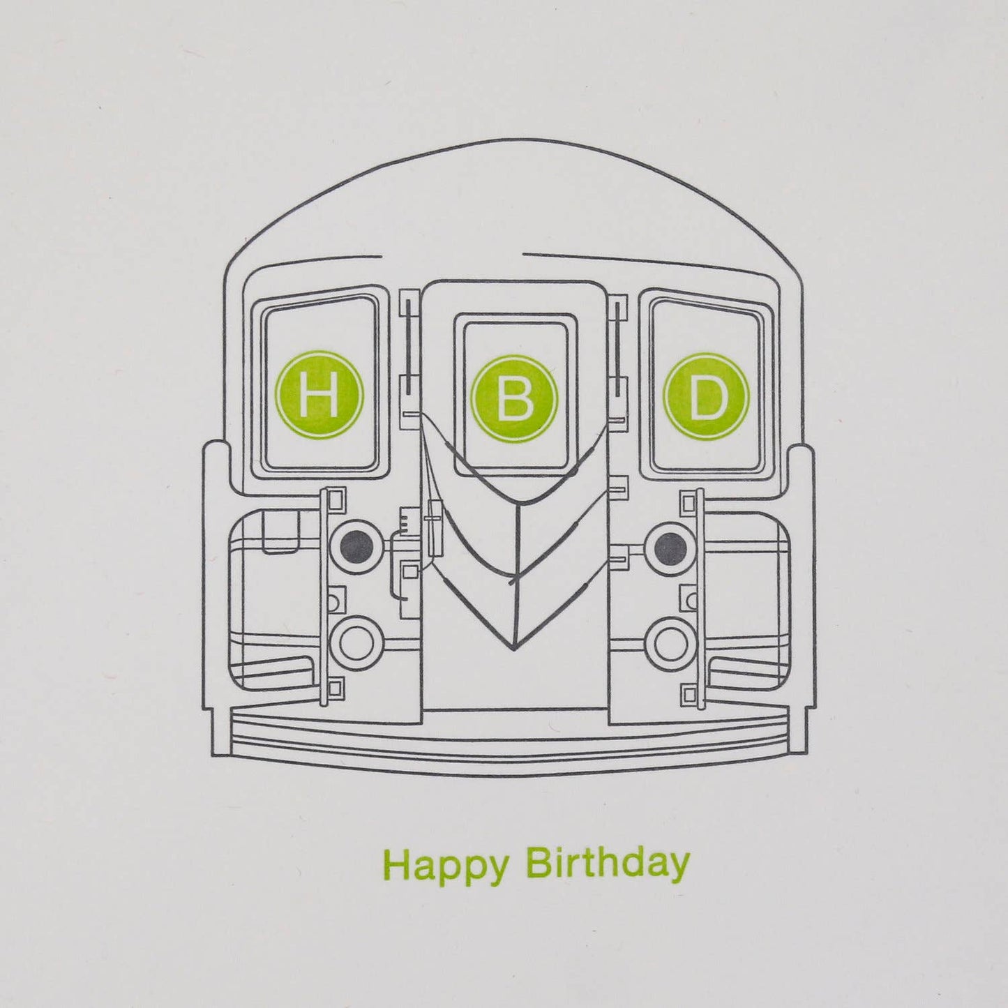 AQBF - Subway Birthday - Letterpress Birthday Card