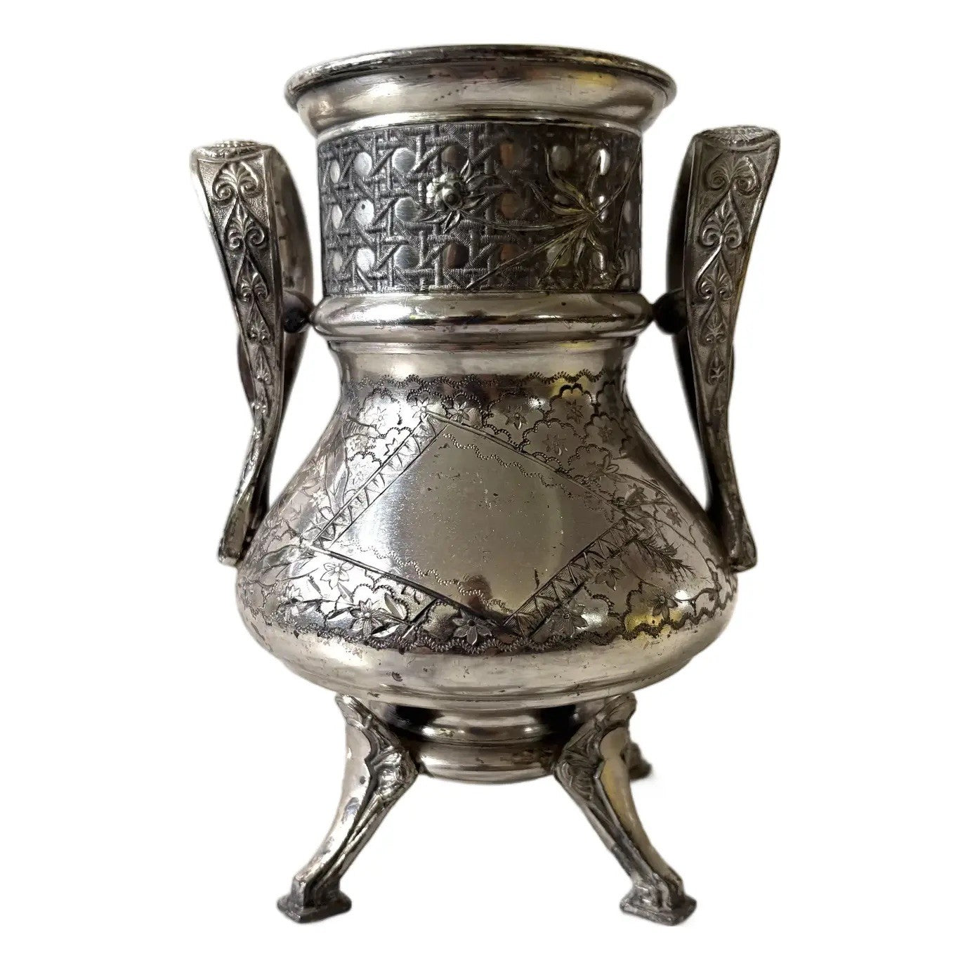 Early 20th Century Etched Silver Plated Face