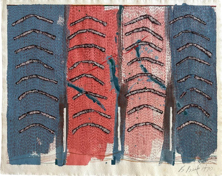 Barbara Beck 1990 Abstract Watercolor Painting on Paper