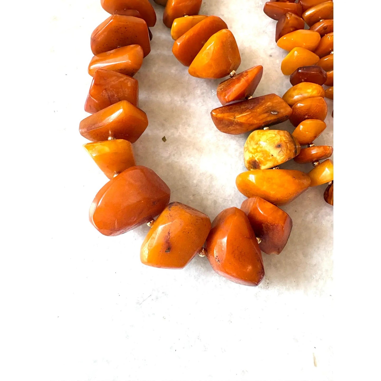 Vintage Butterscotch Amber Beaded Necklace