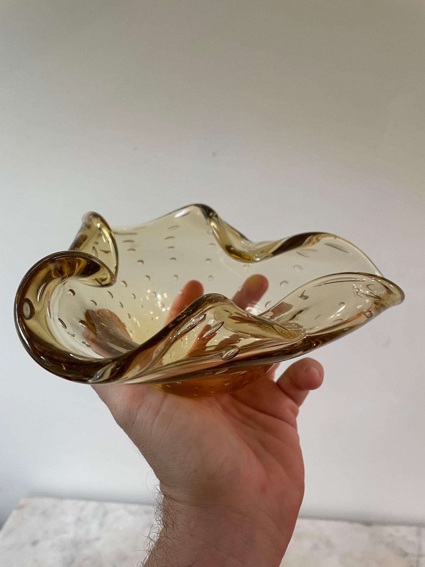 Vintage Mid-Century Smoky Brown Murano Glass Bowl