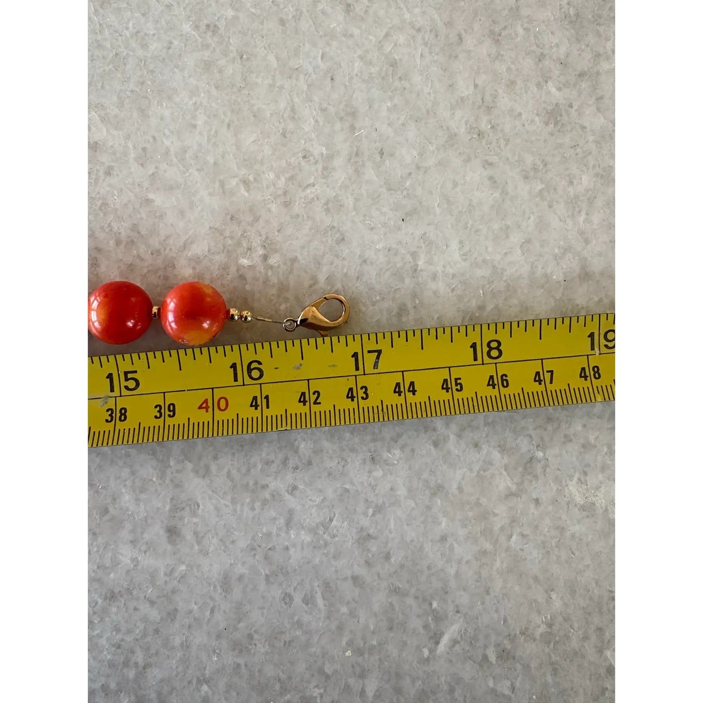 Coral Beaded Necklace With Gold Spacer Designed by Matthew Izzo