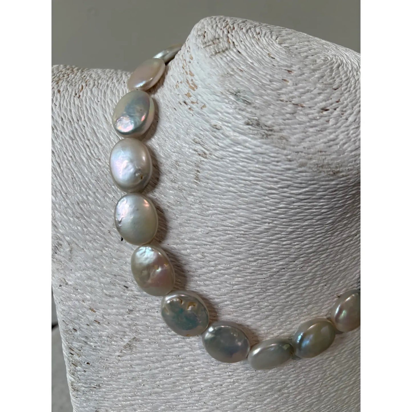 Vintage Pearl Beaded and Sterling Silver Necklace