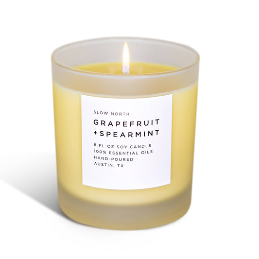 Slow North - Grapefruit + Spearmint Candle - 100% Essential Oils