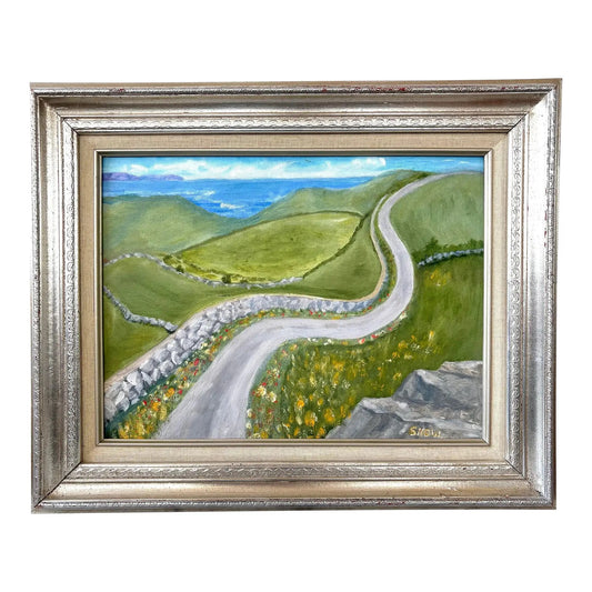 Ireland Path by Reta Snow, Oil on Board, Signs and Framed