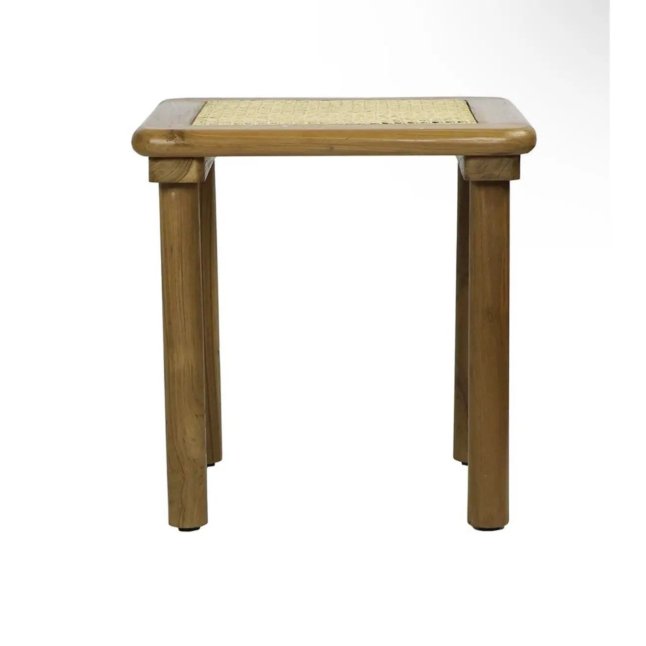 Matthew Izzo Home Bermuda Wood and Rattan Side Table