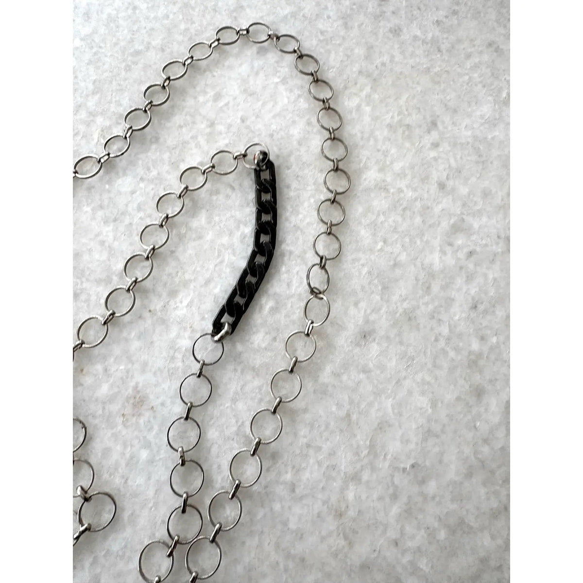 Vintage Silver Chain Necklace With Amethyst Pendant