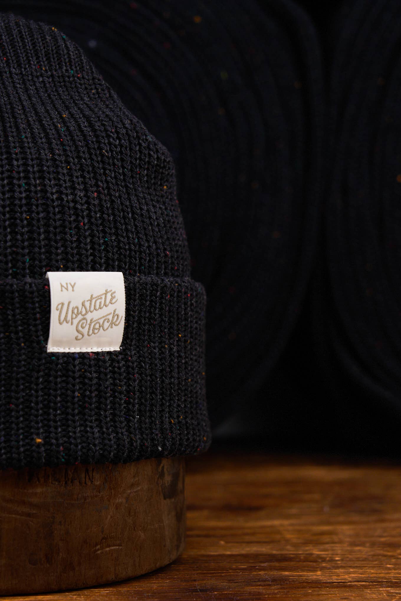 Upstate Stock - Watchcap Blackout Super Fine Upcycled Cotton