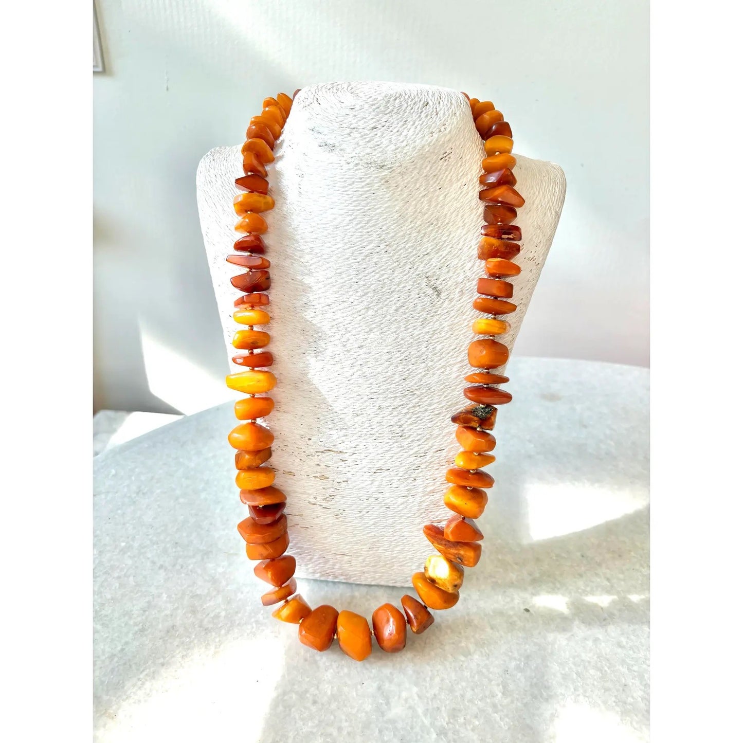 Vintage Butterscotch Amber Beaded Necklace