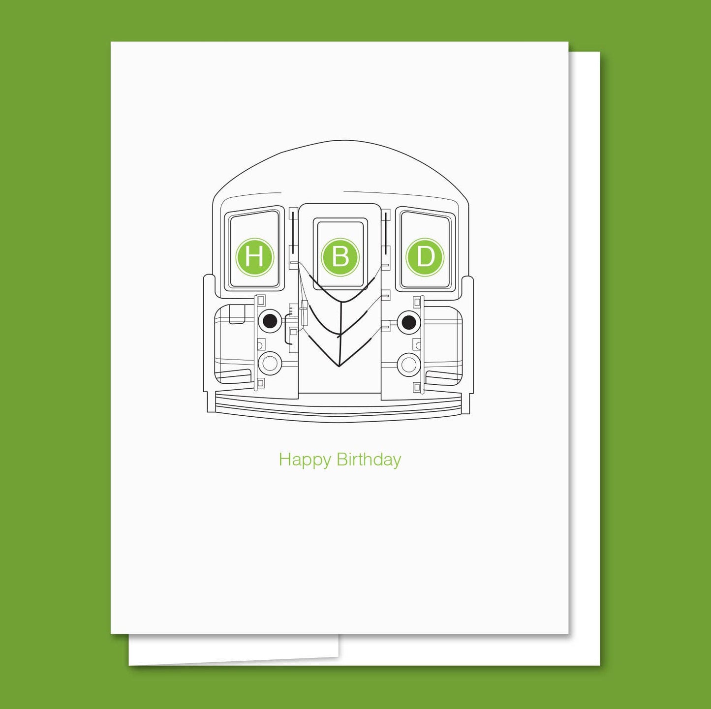 AQBF - Subway Birthday - Letterpress Birthday Card