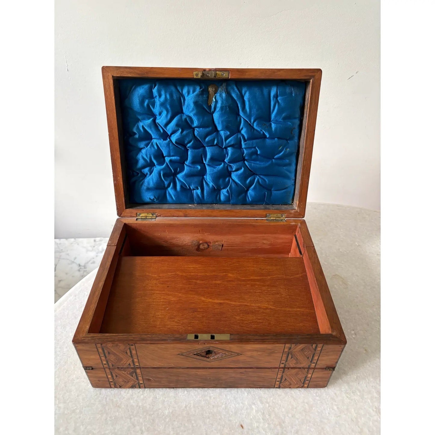Antique Mahogany English Jewelry Box