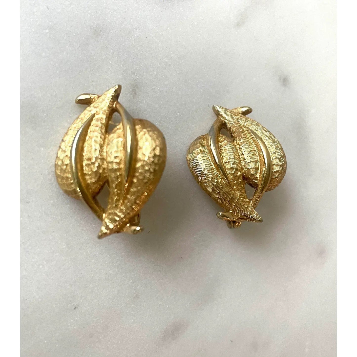1950s Monet Gold Tone Clip Earrings