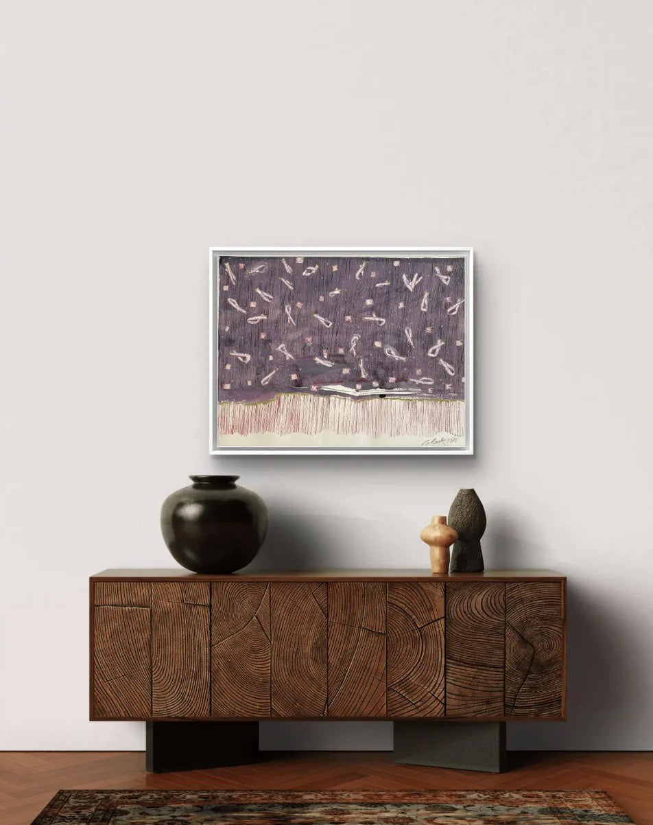 Barbara Beck 1986 Abstract Acrylic Painting on Paper