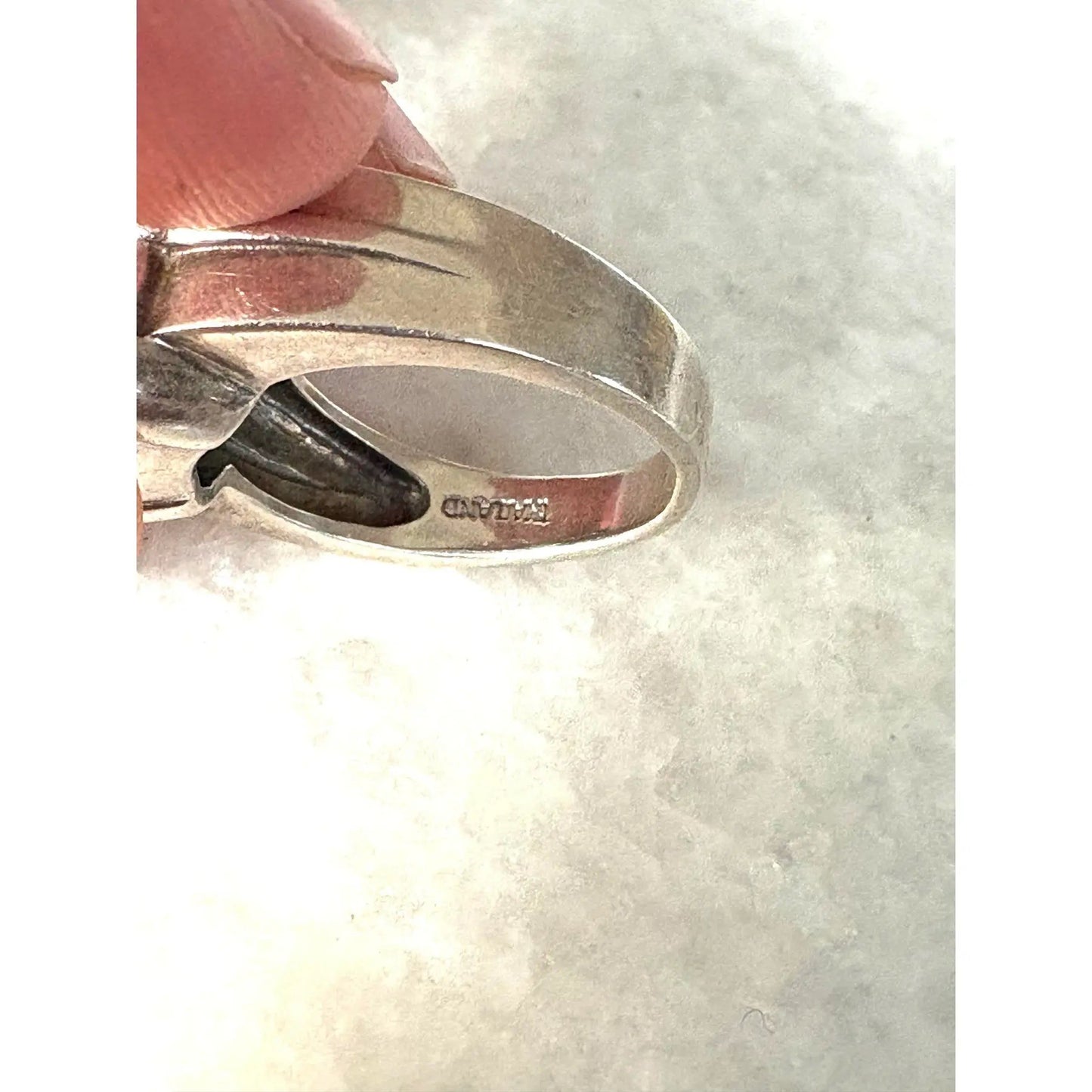 Anillo antiguo de plata esterlina y turquesa