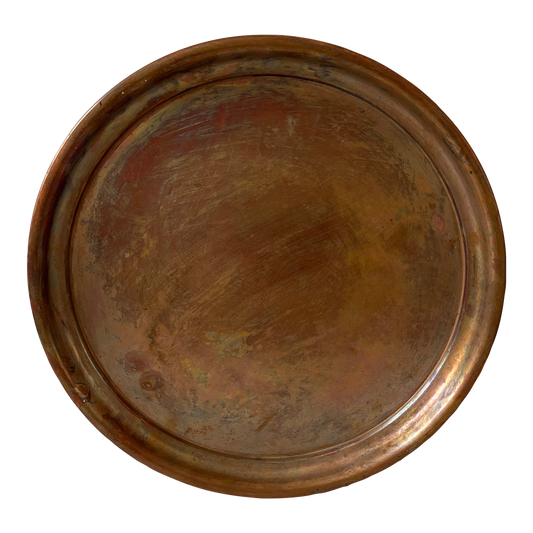 Early 20th Century Hand-Forged Decorative Copper Tray