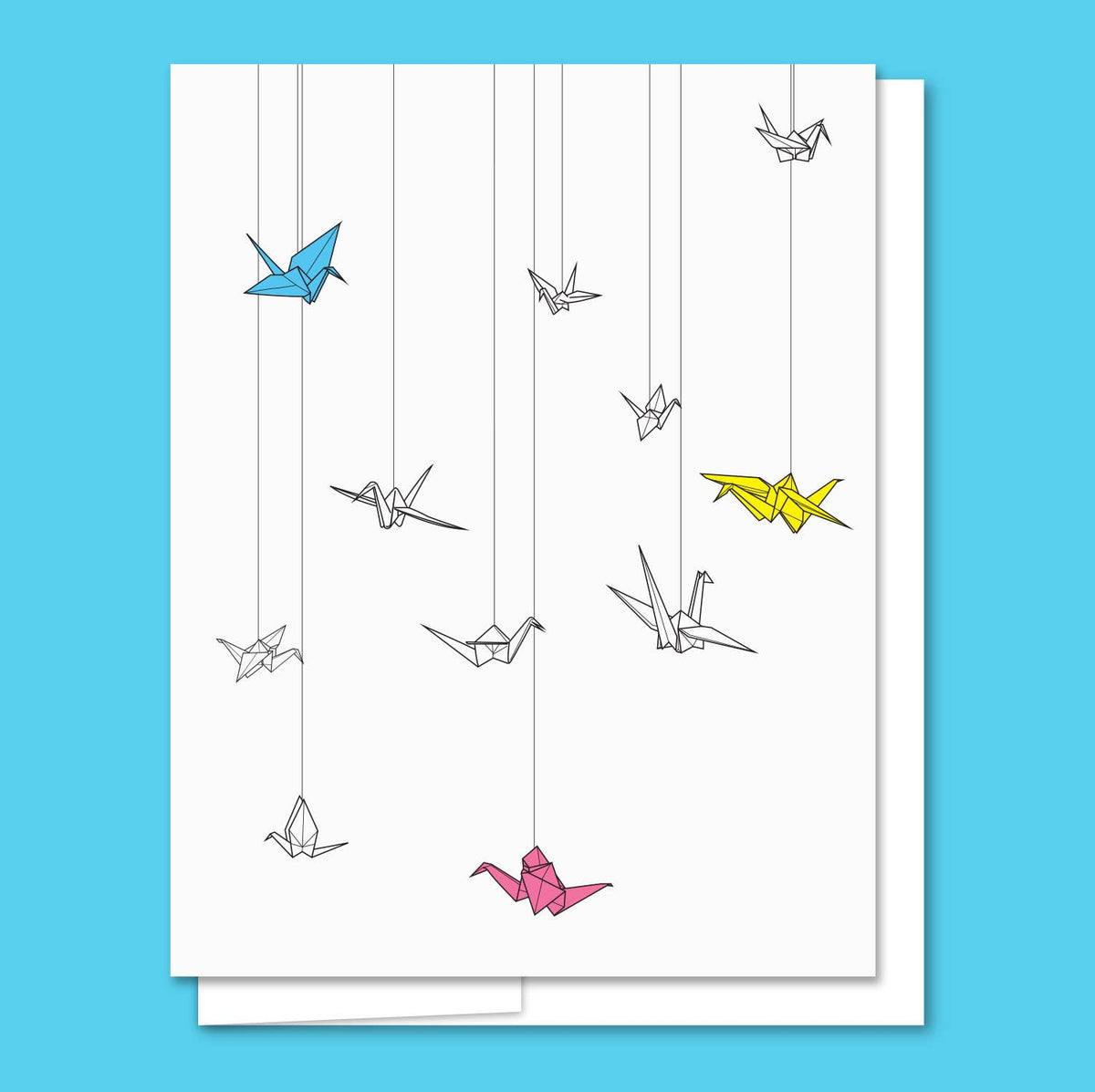 AQBF - Paper Cranes - Letterpress Everyday Card