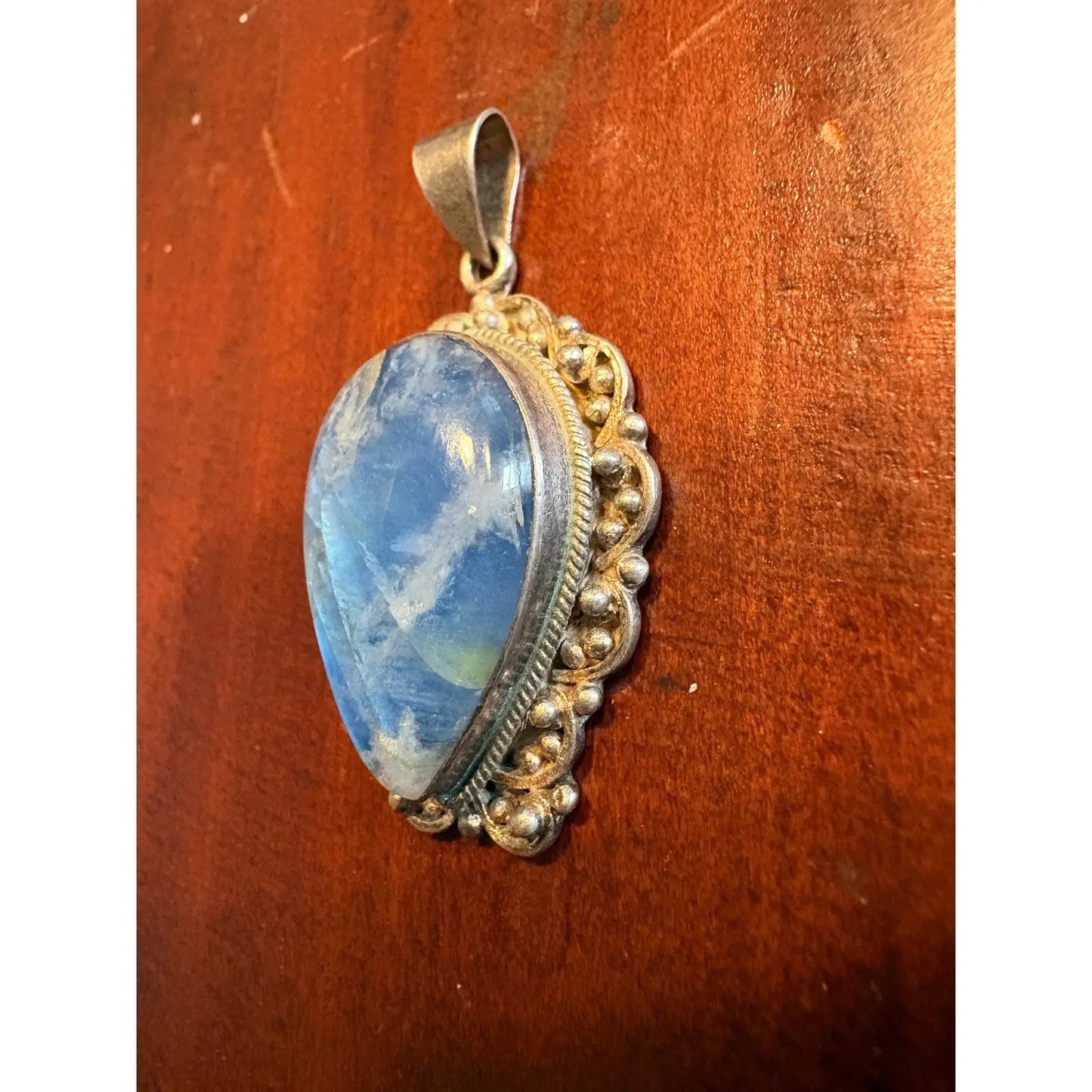 Sterling Silver Blue Labradorite Pendant - Stamped 925