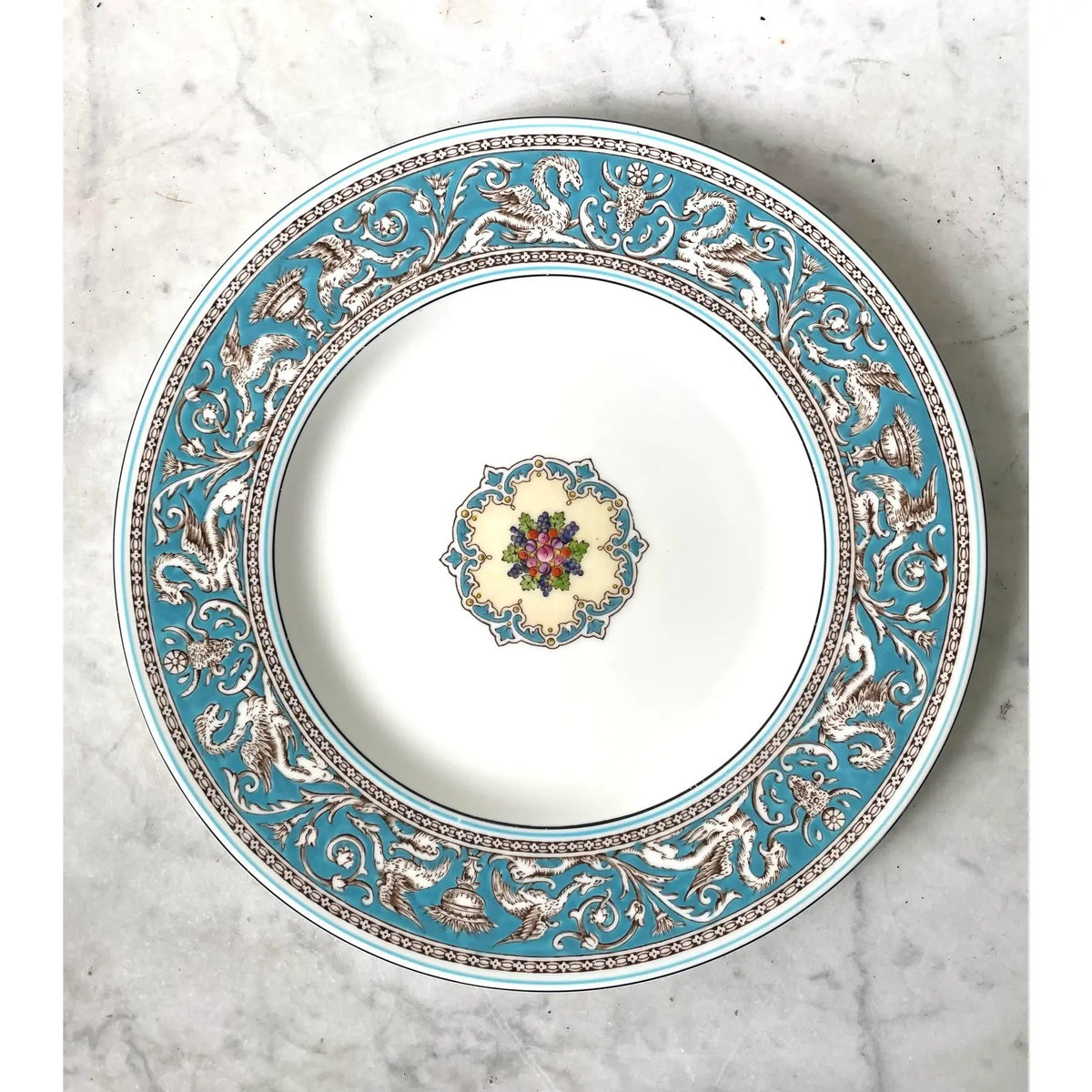 Wedgwood Florentine Dinner Plate, 10.75", Turquoise, Vintage