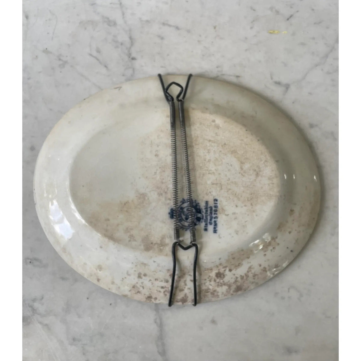 19th Century Blue and White Staffordshire Oval Wall Plate