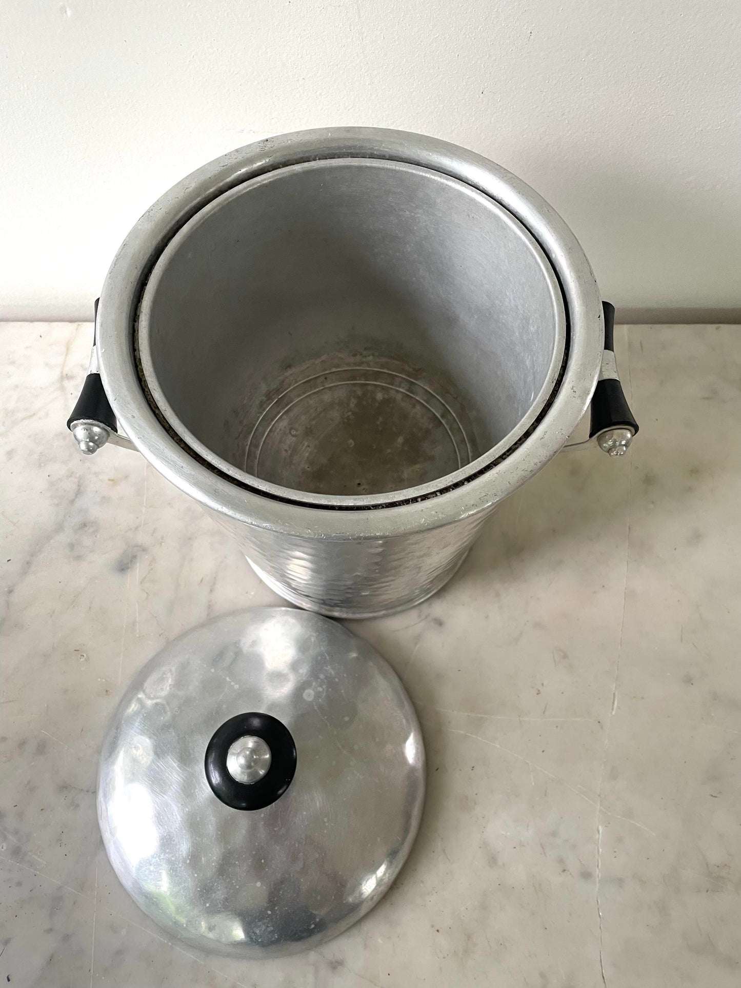 Vintage Aluminum Ice Bucket, Made in Spain
