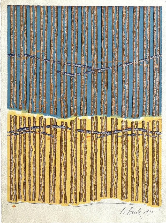 Barbara Beck 1990 Abstract Painting on Paper