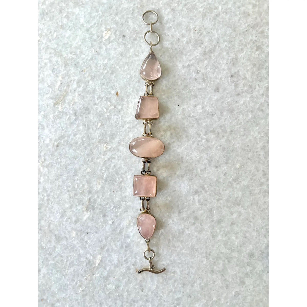 Sterling Silver and Rose Quartz Bracelet