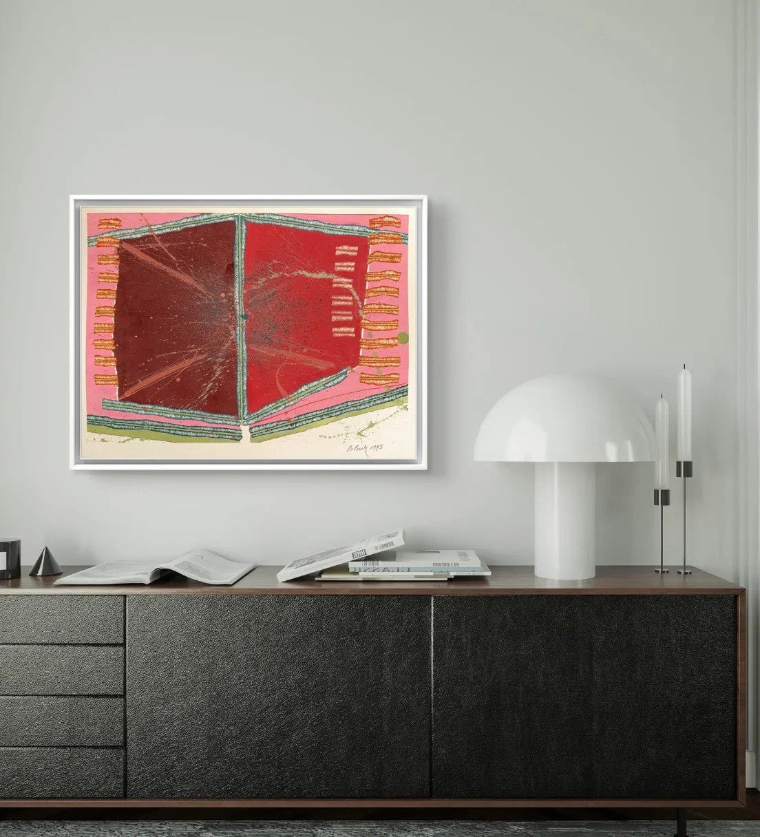 Barbara Beck 1993 Abstract Acrylic Painting on Paper