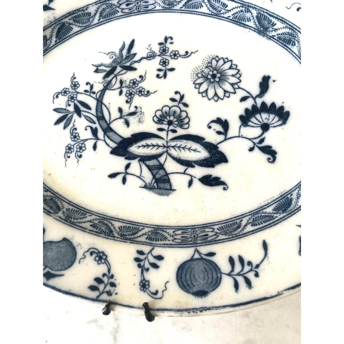19th Century Blue and White Staffordshire Oval Wall Plate