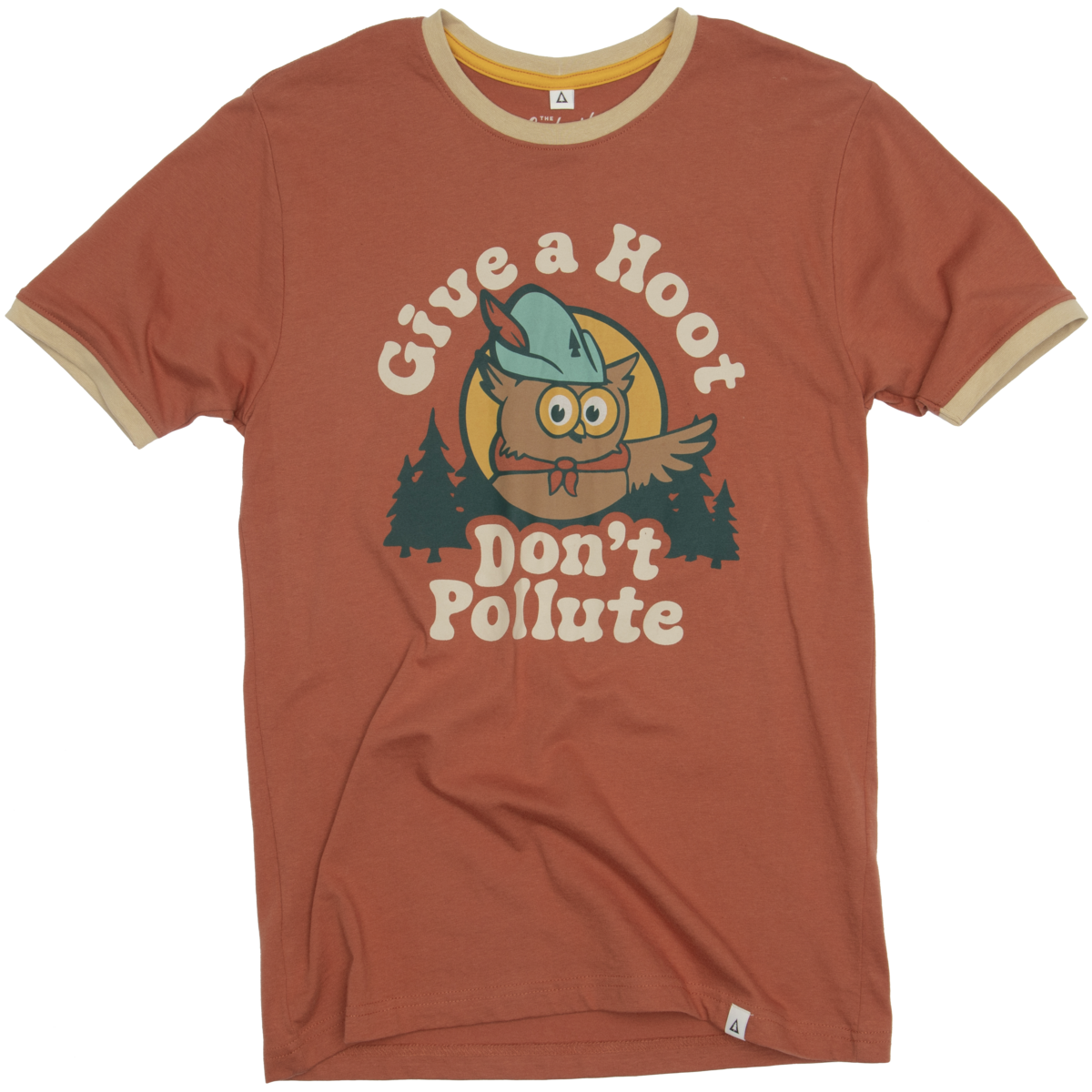 Landmark Project - Give A Hoot Ringer Tee: Spice/Fossil