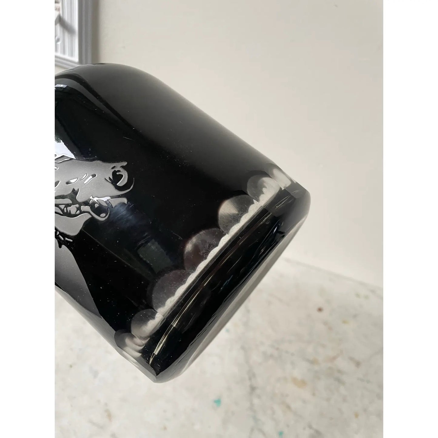 TWO’s Etched Horse Head Black Glass Decanter