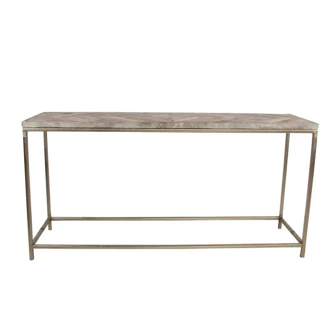 Matthew Izzo Home Reclaimed Wood and Nickel Console Table