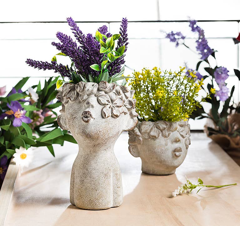 Abbott - Cement Kissing Face Planter: Large (10"H)