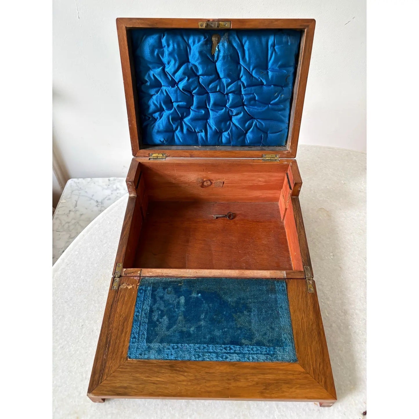 Antique Mahogany English Jewelry Box