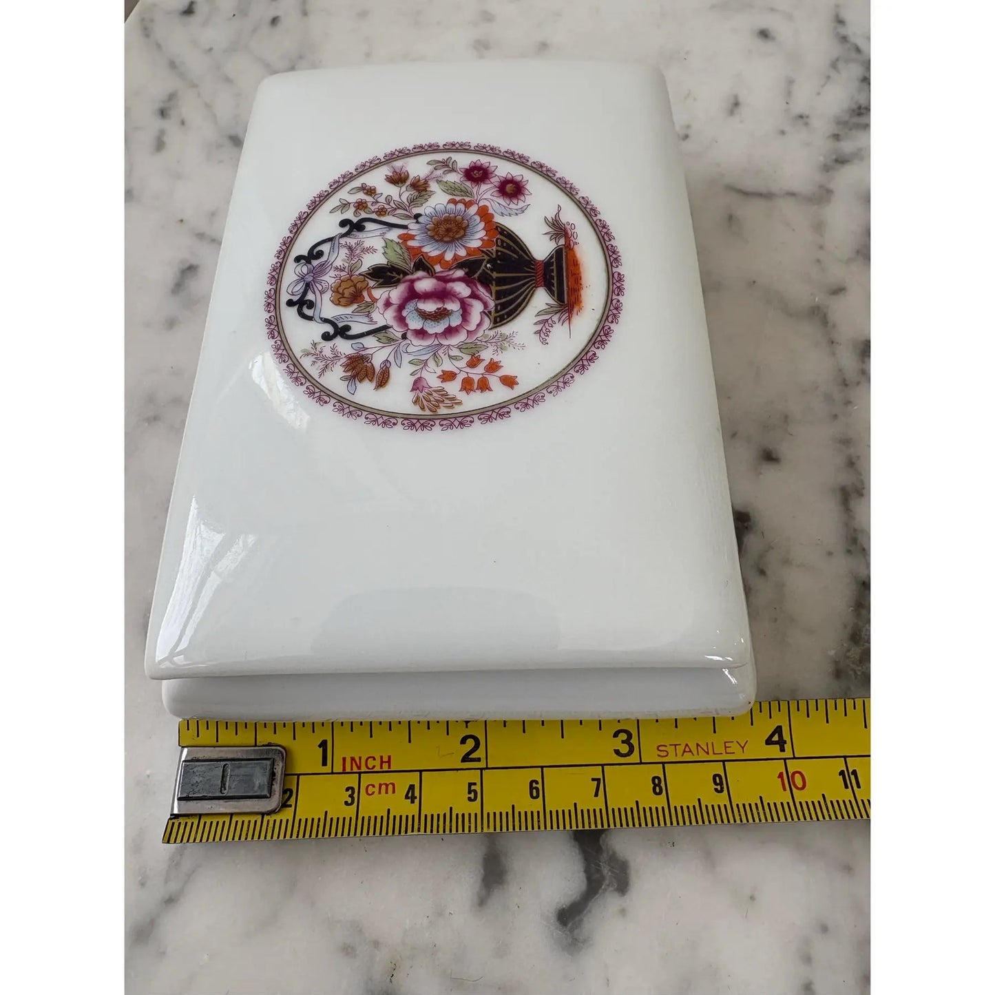 Limoges Francia Joyero/Caja de baratijas de Porcelana Pintada a Mano