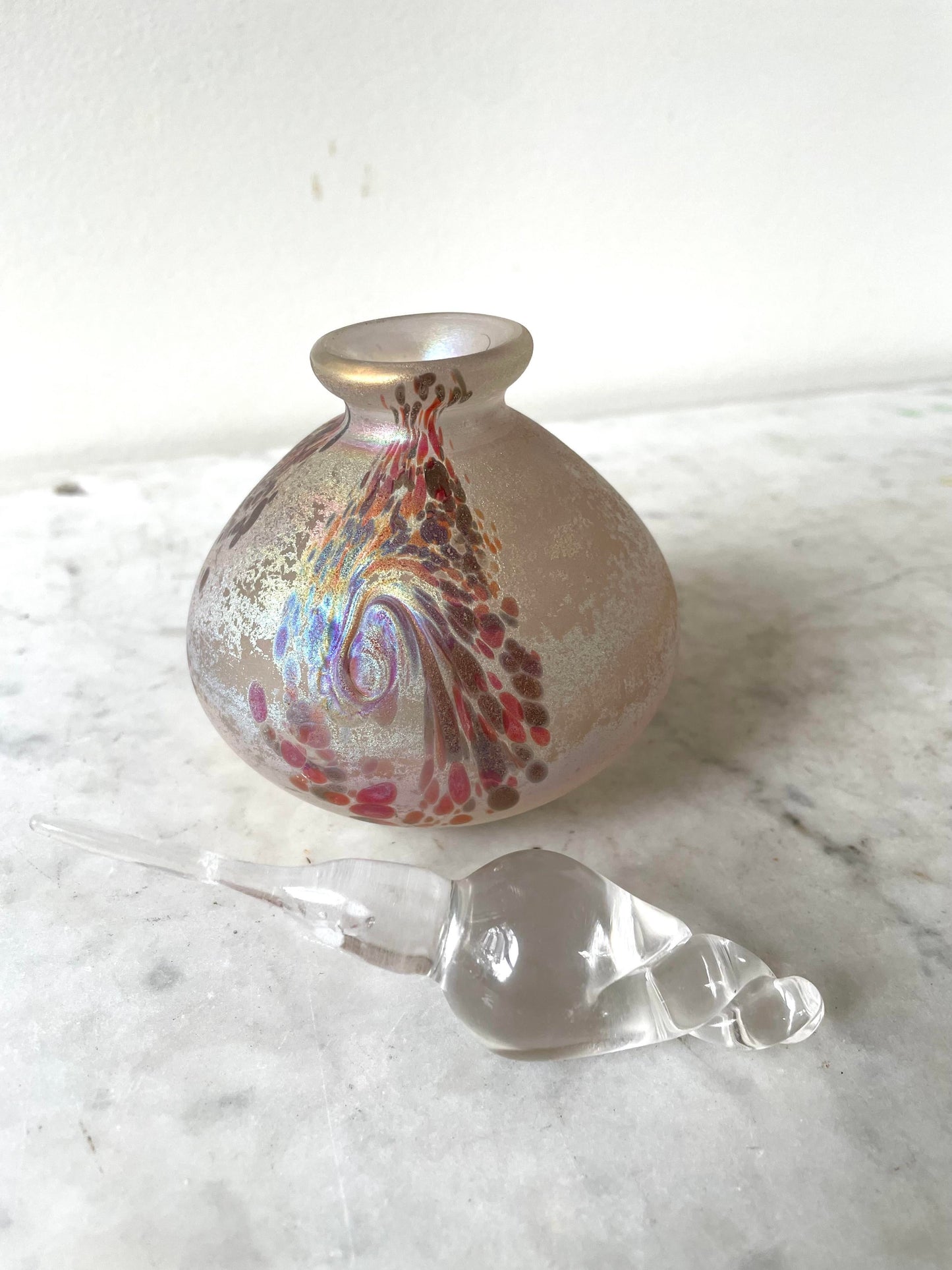 Vintage Hand Blown Art Glass Perfume Bottle