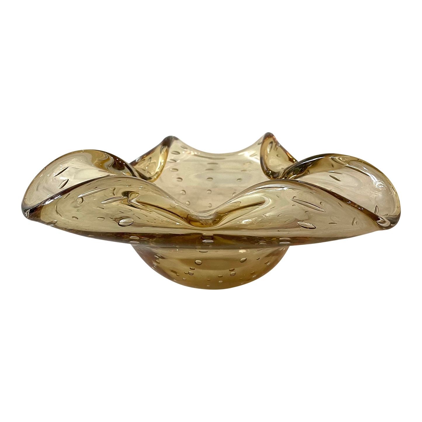Vintage Mid-Century Smoky Brown Murano Glass Bowl