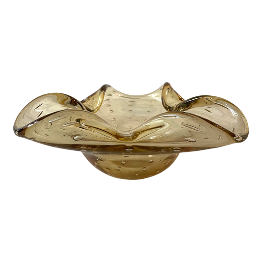 Vintage Mid-Century Smoky Brown Murano Glass Bowl