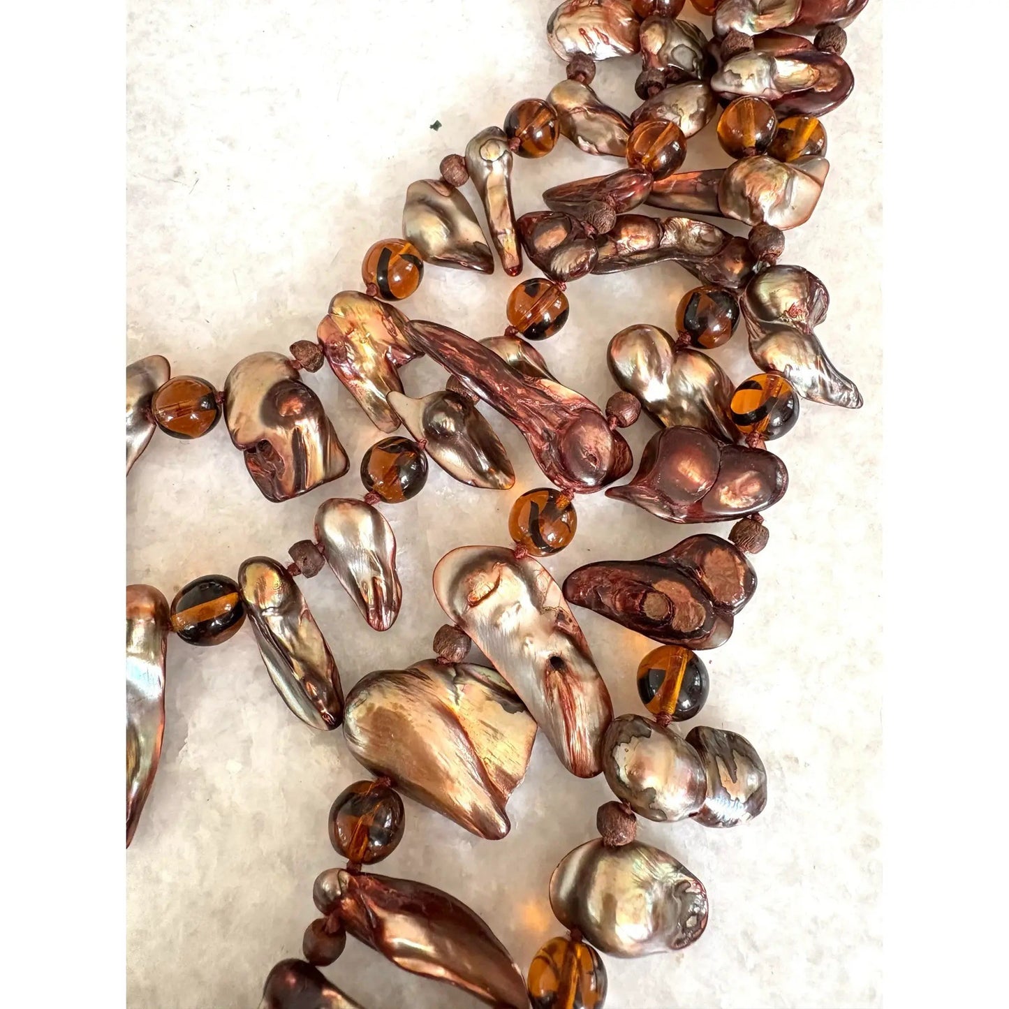 Collar de Perlas Cultivadas Multicadenas Vintage