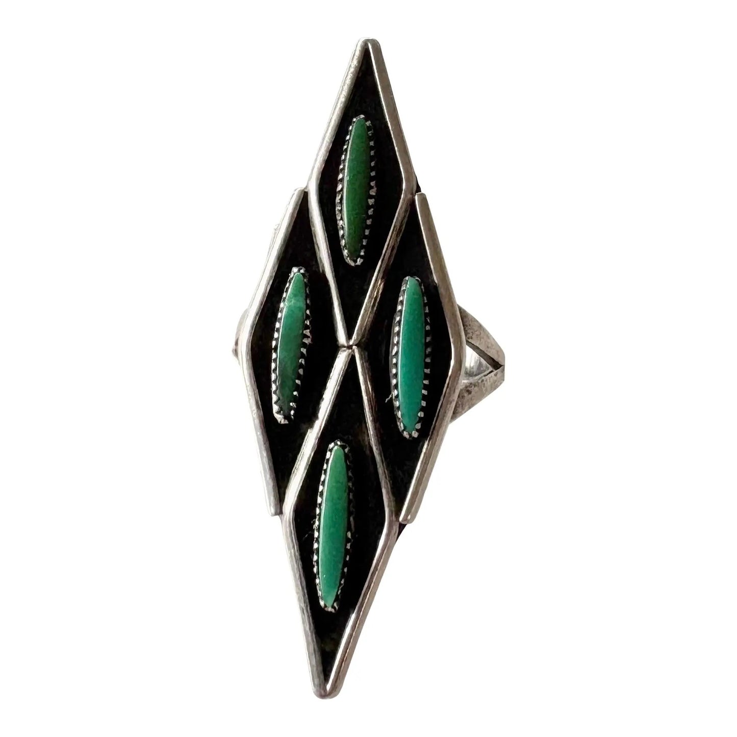Vintage Sterling Silver 925 Zuni American Shadow Box Design, Signed Al Pablito
