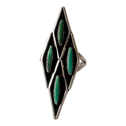 Vintage Sterling Silver 925 Zuni American Shadow Box Design, Signed Al Pablito