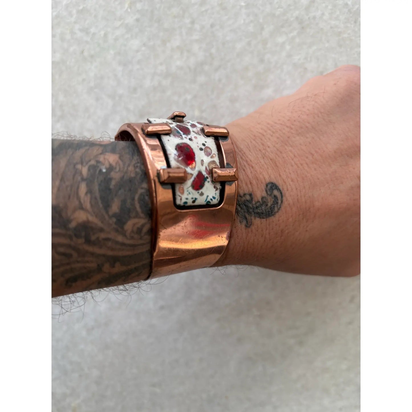 Brazalete esmaltado de cobre de Matisse, estilo moderno de mediados de siglo