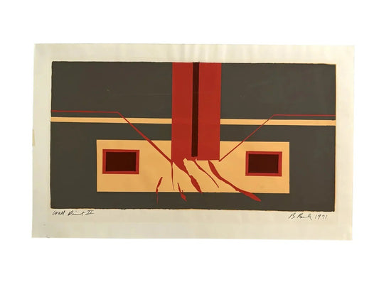 Barbara Beck 1971 Mid Century Modern Screen Print on Paper, "Wall Print I I", Signed