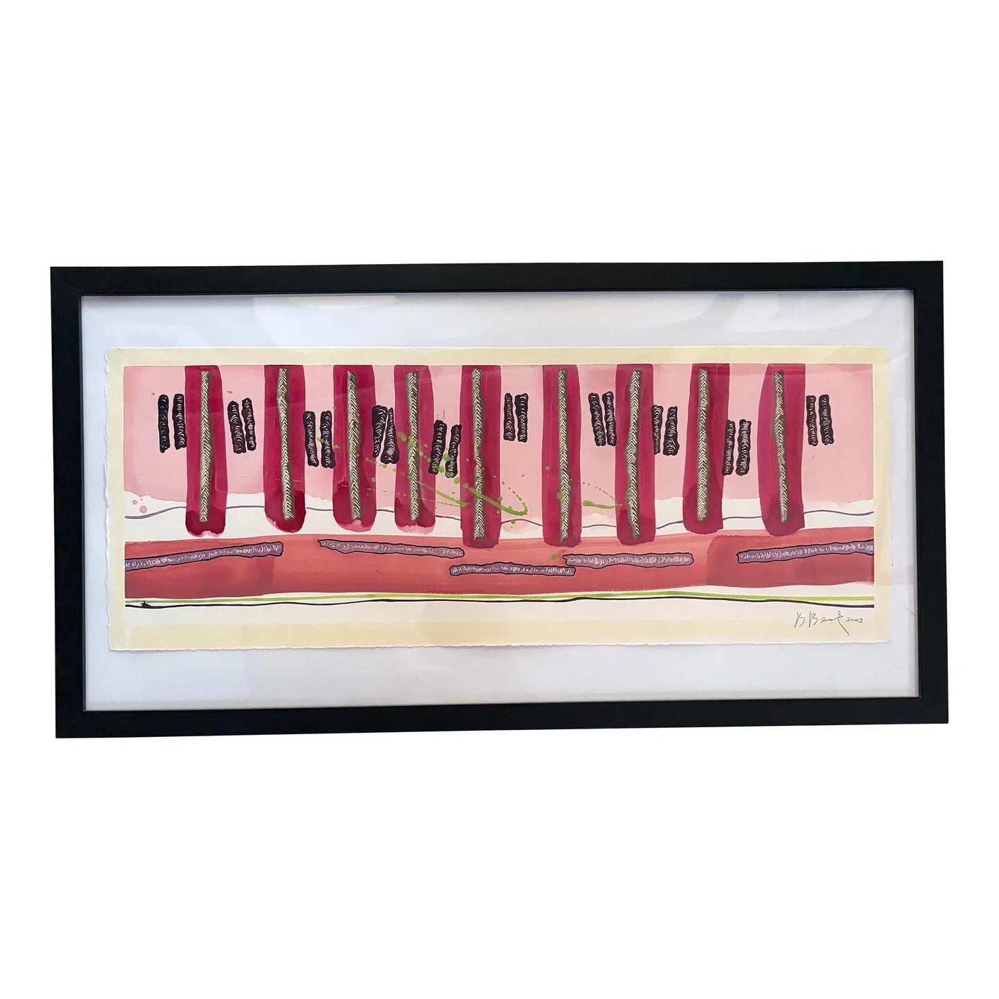 Barbara Beck 2003 Abstract Watercolor Painting on Paper - Signed/Dated