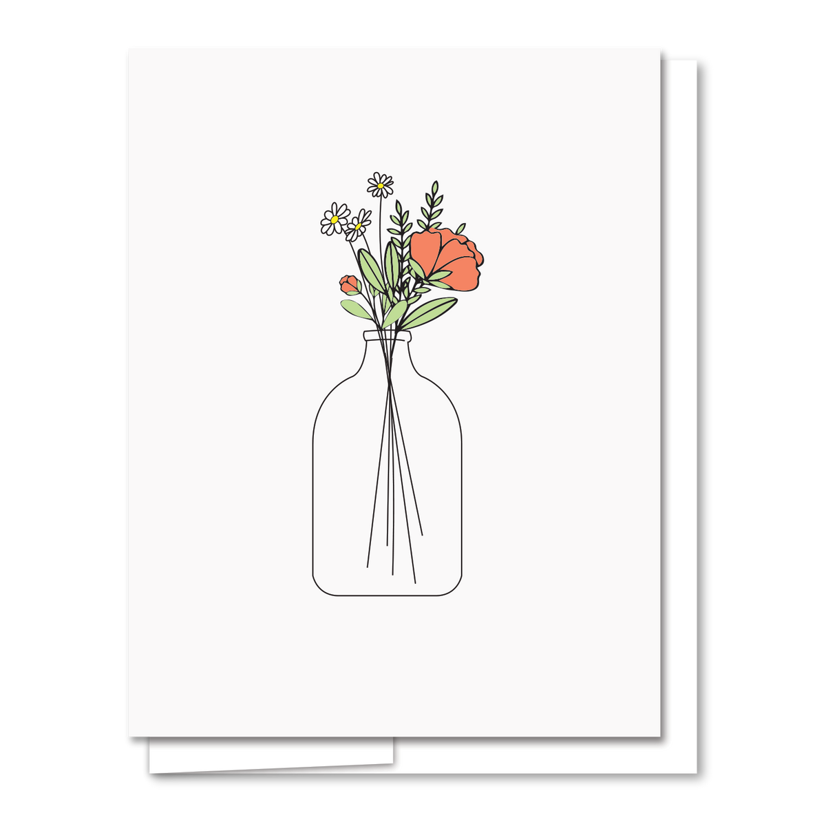 AQBF - Flowers in A Vase - Letterpress Everyday Card