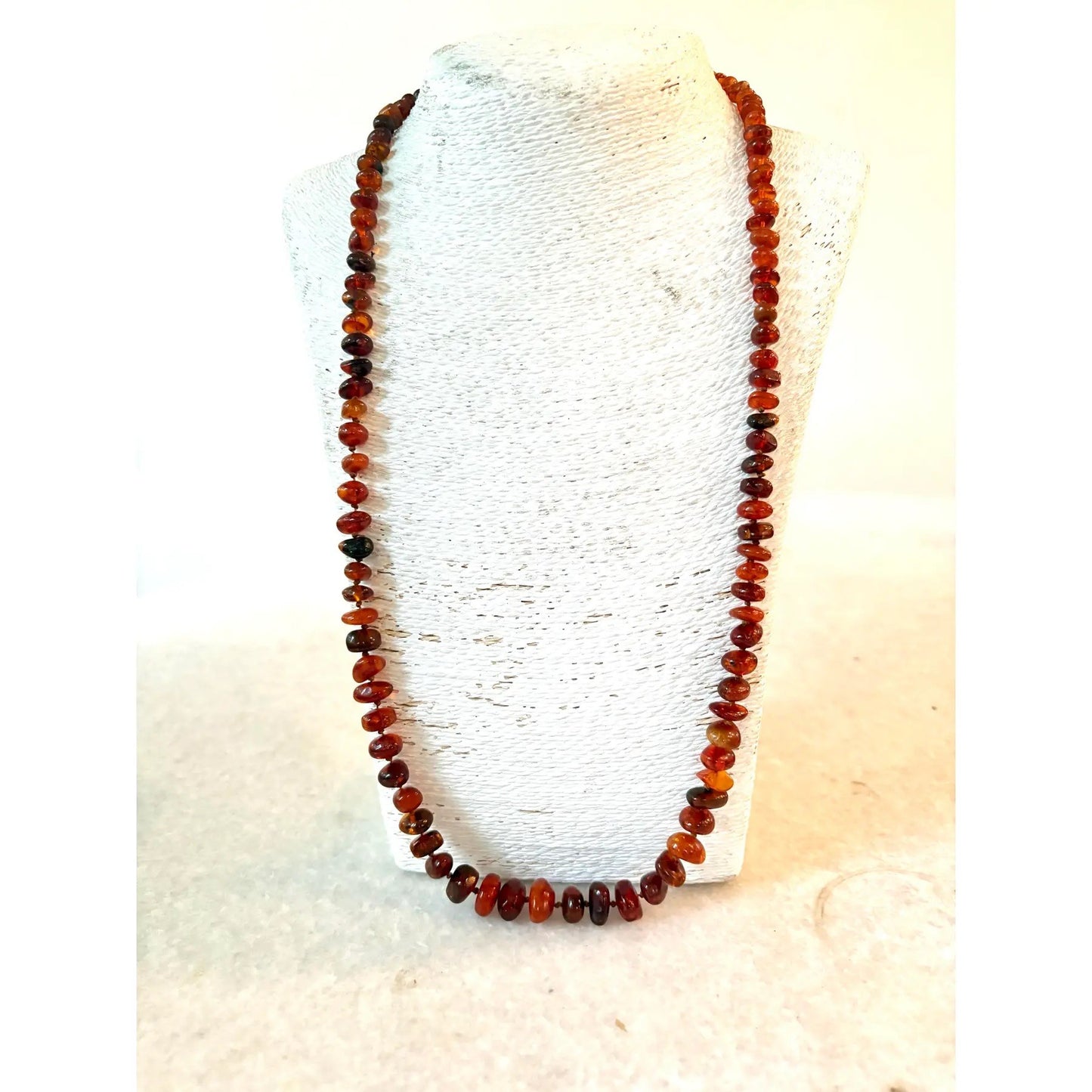 Vintage Baltic, Amber, and Nodded Beaded Necklace