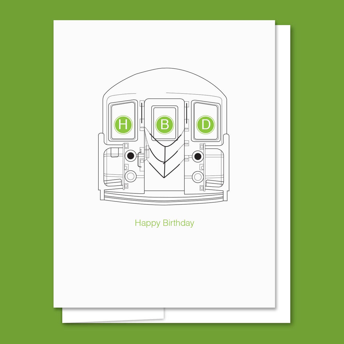 AQBF - Subway Birthday - Letterpress Birthday Card