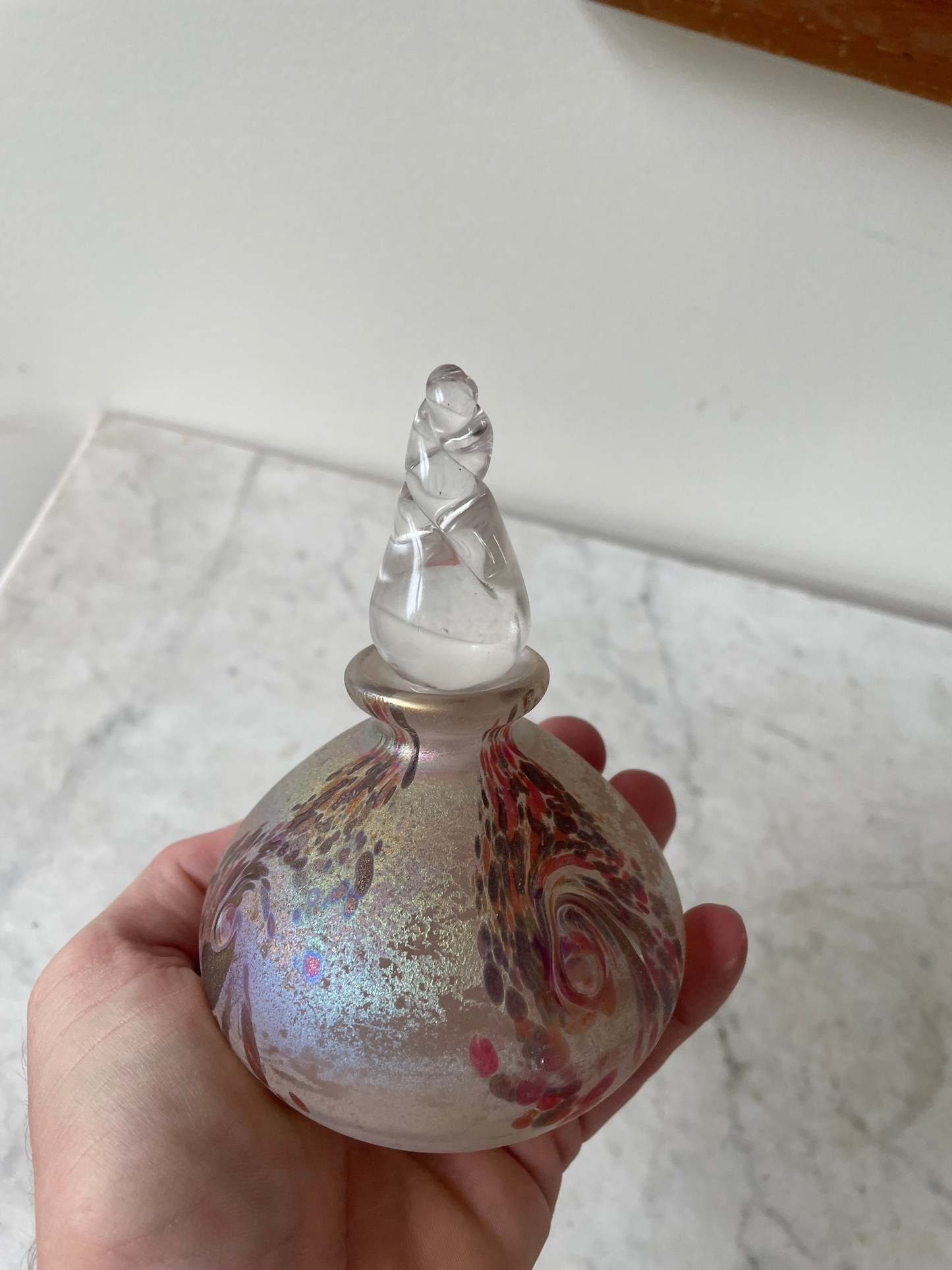 Vintage Hand Blown Art Glass Perfume Bottle